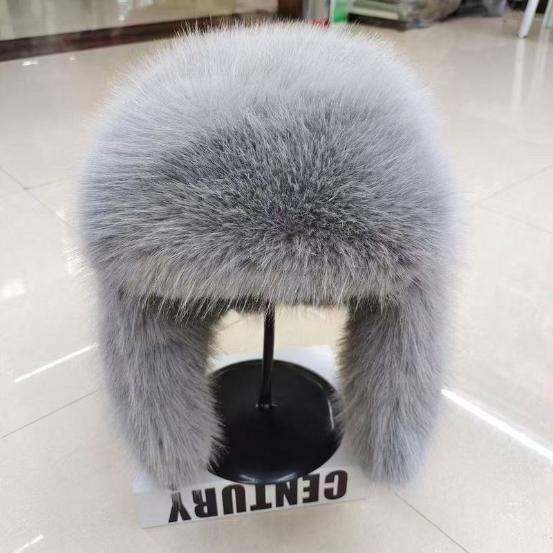 批发仿狐狸毛雷锋帽女秋冬季跨境加厚保暖防风护耳帽子|undefined