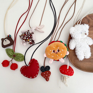 Han Feng Cute Hamburger Bear Love Children's Necklace Hanging Accessories
