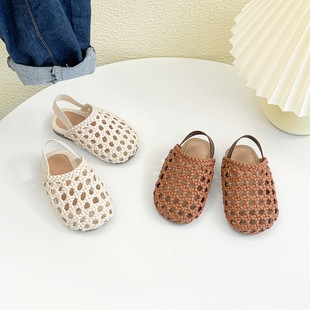 Sandals Women's Baby Girl's Woven Shoes 1-2 Years Old Summer Girl's Baby Soft Sole Toddler Shoes Summer Children's Shoes