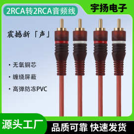 跨境专供2RCA转音频线声卡二对四头莲花线调音台线缆