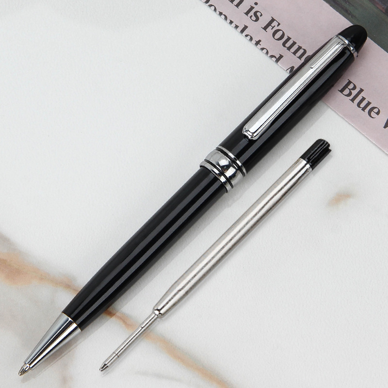 Bolígrafo giratorio aceitoso de metal 1,0, exportación de alta gama, publicidad, regalo de oficina, impresión y grabado de logotipo, bolígrafo personalizado de negocios