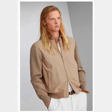 男士针梭织拼接毛衣外套双开拉链设计12针26支棉10%羊绒修身型