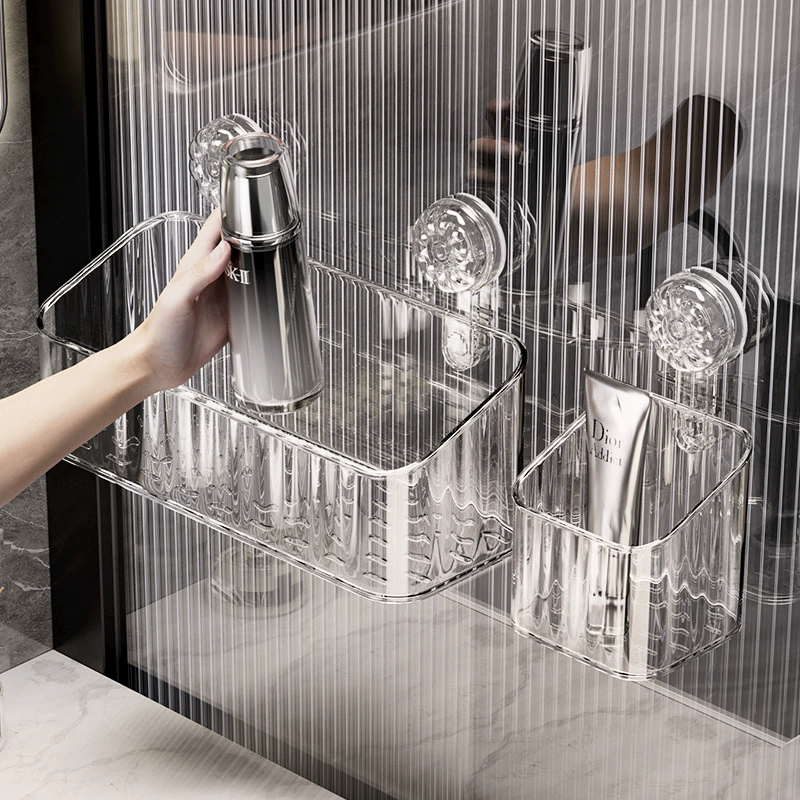 Стеллаж для хранения на присоске Туалет умывальник для мытья рук ванная комната гель для душа расческа без перфорации настенный ящик для хранения