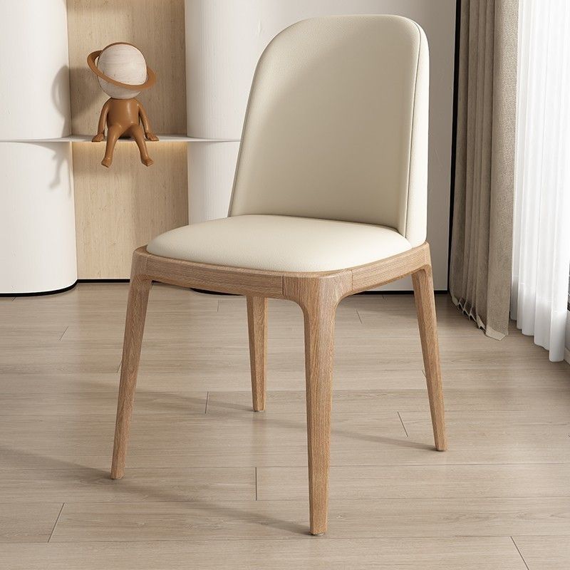 Solid Wood Dining Chair for Home Use, Modern Minimalist Dining Chair, Hotel Chair, Natural Wood Soft Cushion Chair, Homestay Commercial Use Chair with Backrest