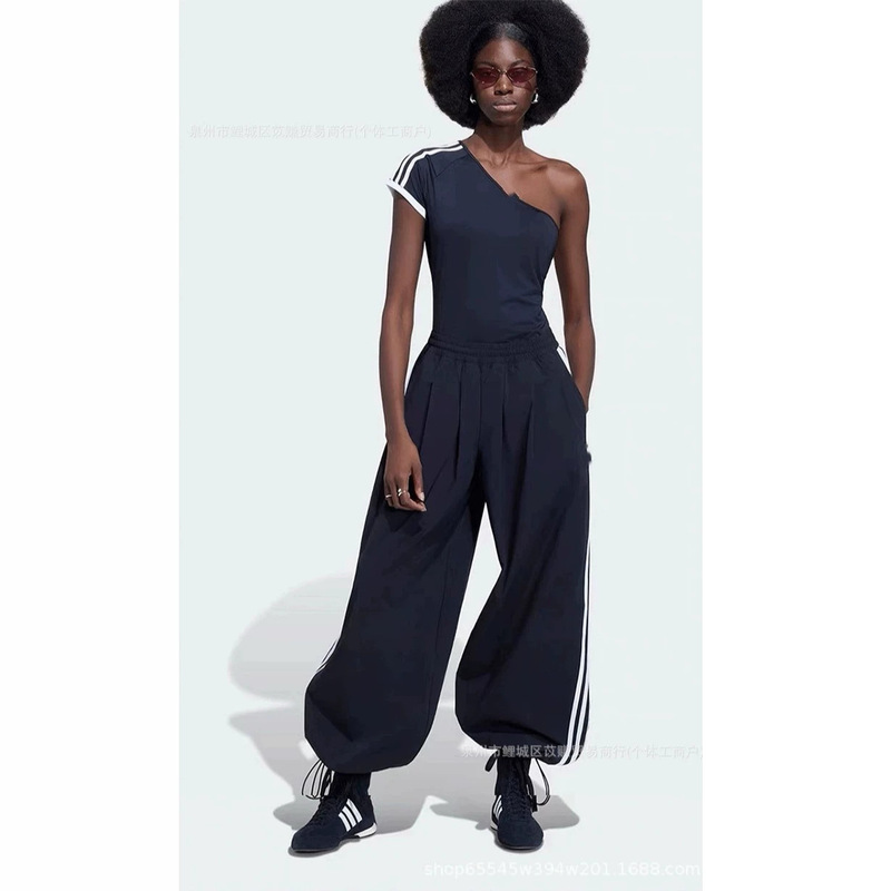 Trendy Brand Celebrity Style Three-Stripe Harem Pants Summer New Casual Jogger Pants Lightweight Breathable Quick-Dry Long Pants