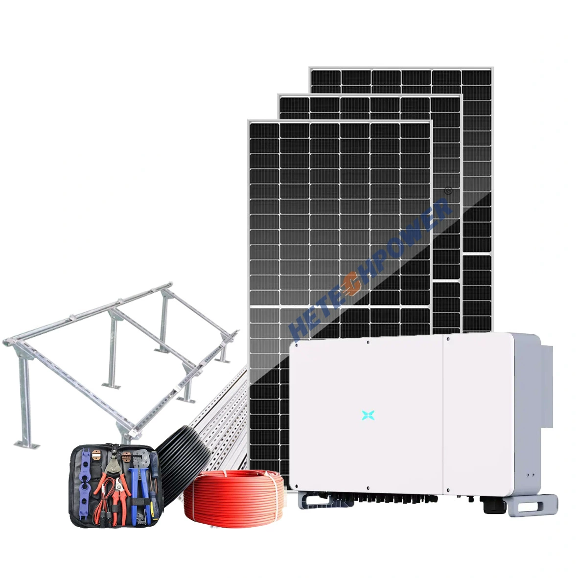 Индивидуальная трехфазная промышленная и коммерческая электростанция мощностью 50 кВт, 100 кВт может быть оснащена сетевыми солнечными фотоэлектрическими системами с защитой от обратного потока.