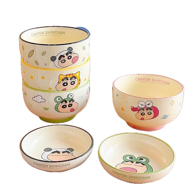 クレヨンしんちゃんセラミック家庭用丼漫画かわいい子供用高温耐性丼ベビー厚みのある食べるボウル|undefined