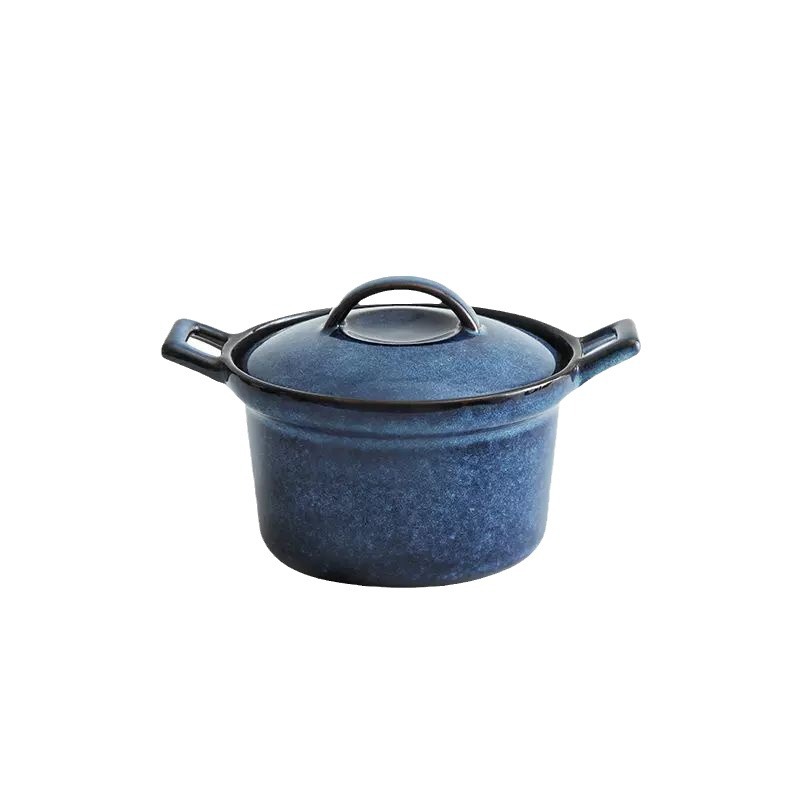 Cerámica creativa transfronteriza estilo japonés de doble oídos comedor casero de cerámica impermeable de cerámica de cerámica de cerámica resistente al calor de cerámica de cerámica de cerámica de cerámica