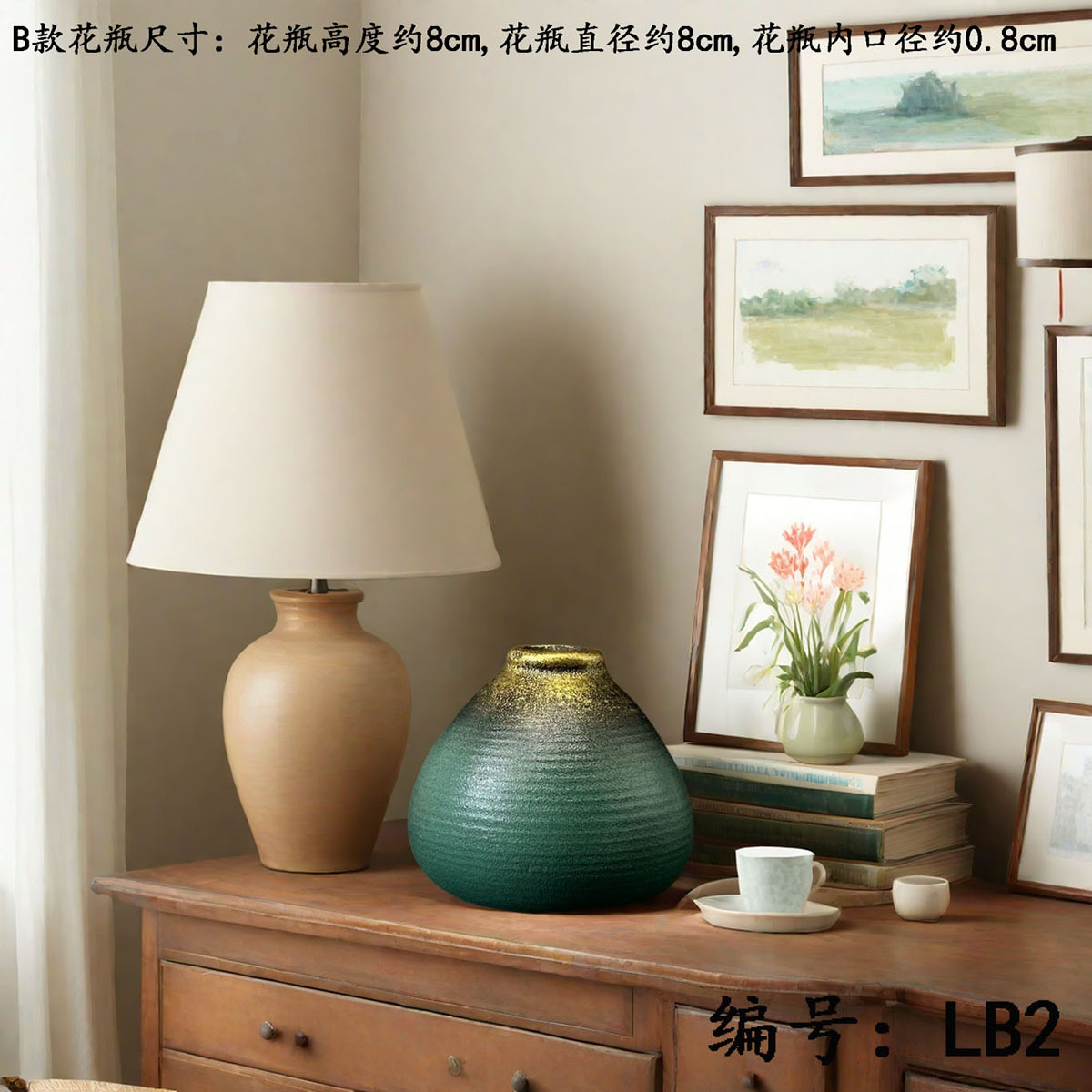 Decoración del hogar vintage flores falsas estilo chino un conjunto completo de escritorio de la sala de estar jarrón Zen sentido de alto nivel image 19