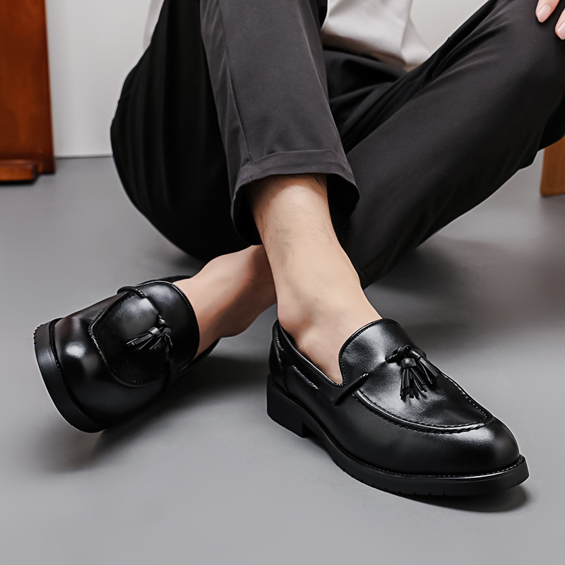 Zapatos Lofu para hombre, moda transfronteriza, tallas grandes, nuevos zapatos de cuero, estilista de moda, zapatos perezosos de una sola pieza