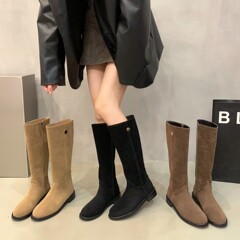 西部牛仔马丁靴时尚瘦瘦靴女鞋2025年新款秋复古绒面骑士靴长筒靴