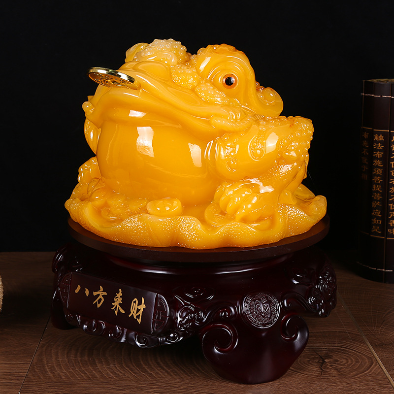 새로운 밀랍색 8방향 부를 가져다주는 3개 다리 황금 두꺼비 창의적 이사 축하 책상 현관 행운 선물 도매