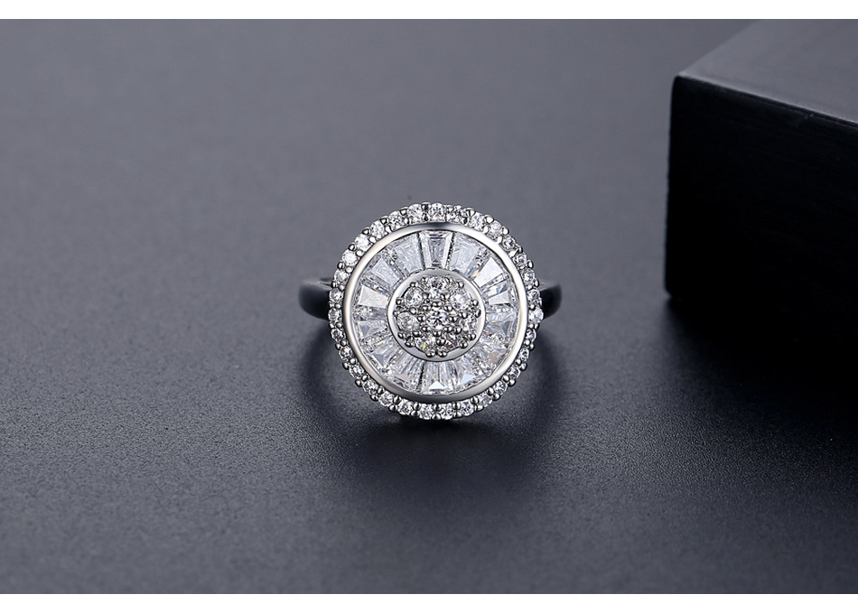 Fashion Simple Style Geometric Copper Plating Diamond Zircon Rings