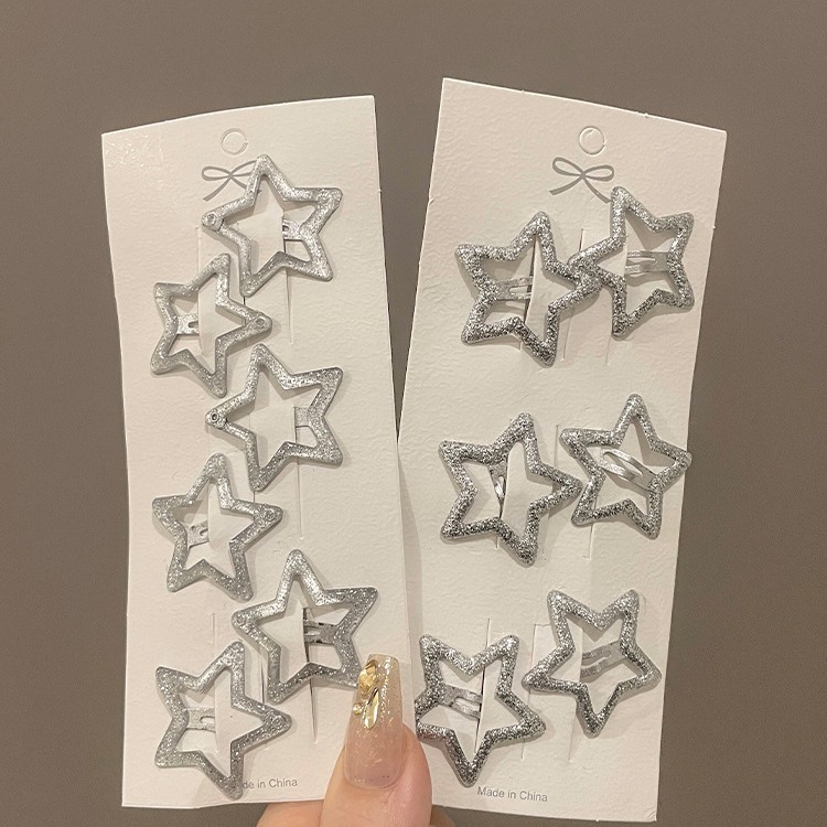 Estrella horquilla accesorios para el cabello para niños flequillo flash lateral pequeño clip bb clip bebé estrella de cinco puntas tocado clip