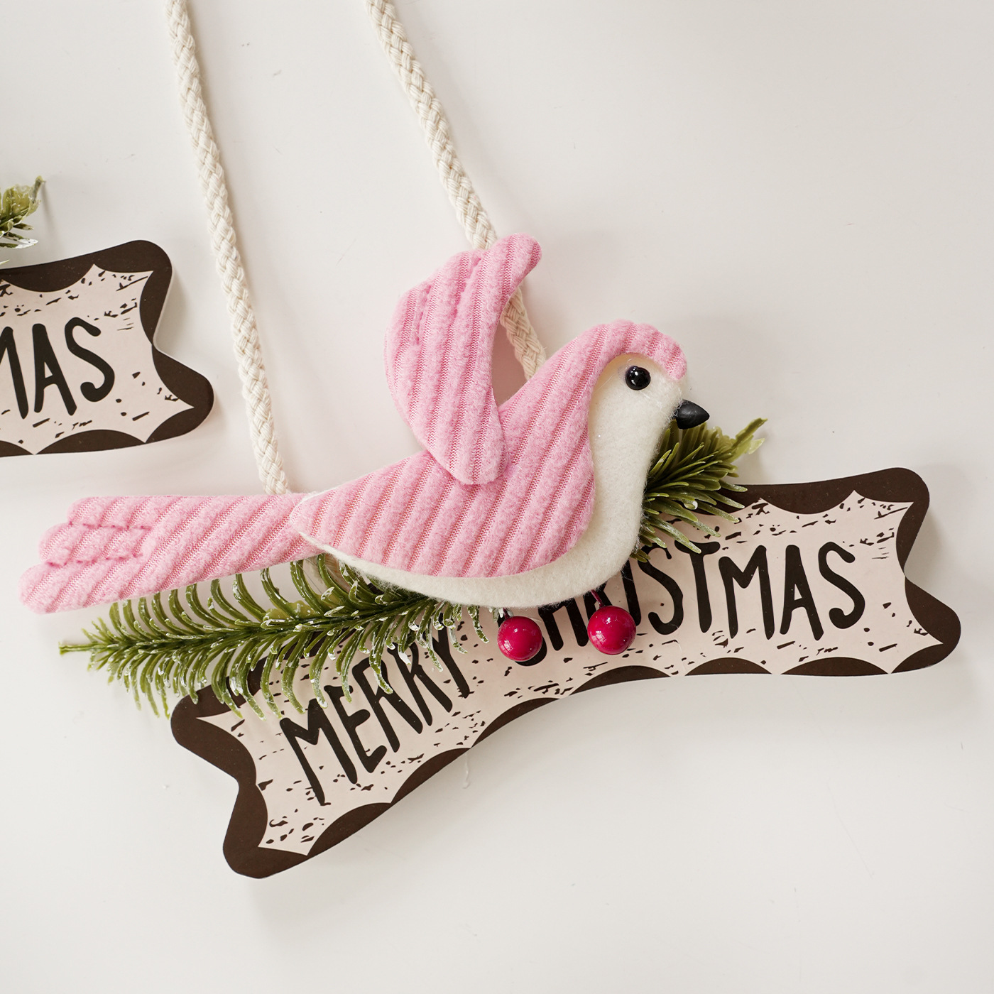 Tela transfronteriza pájaros colgantes letras ramas de árboles de Navidad colgantes decoración de ventanas colgantes decoración creativa