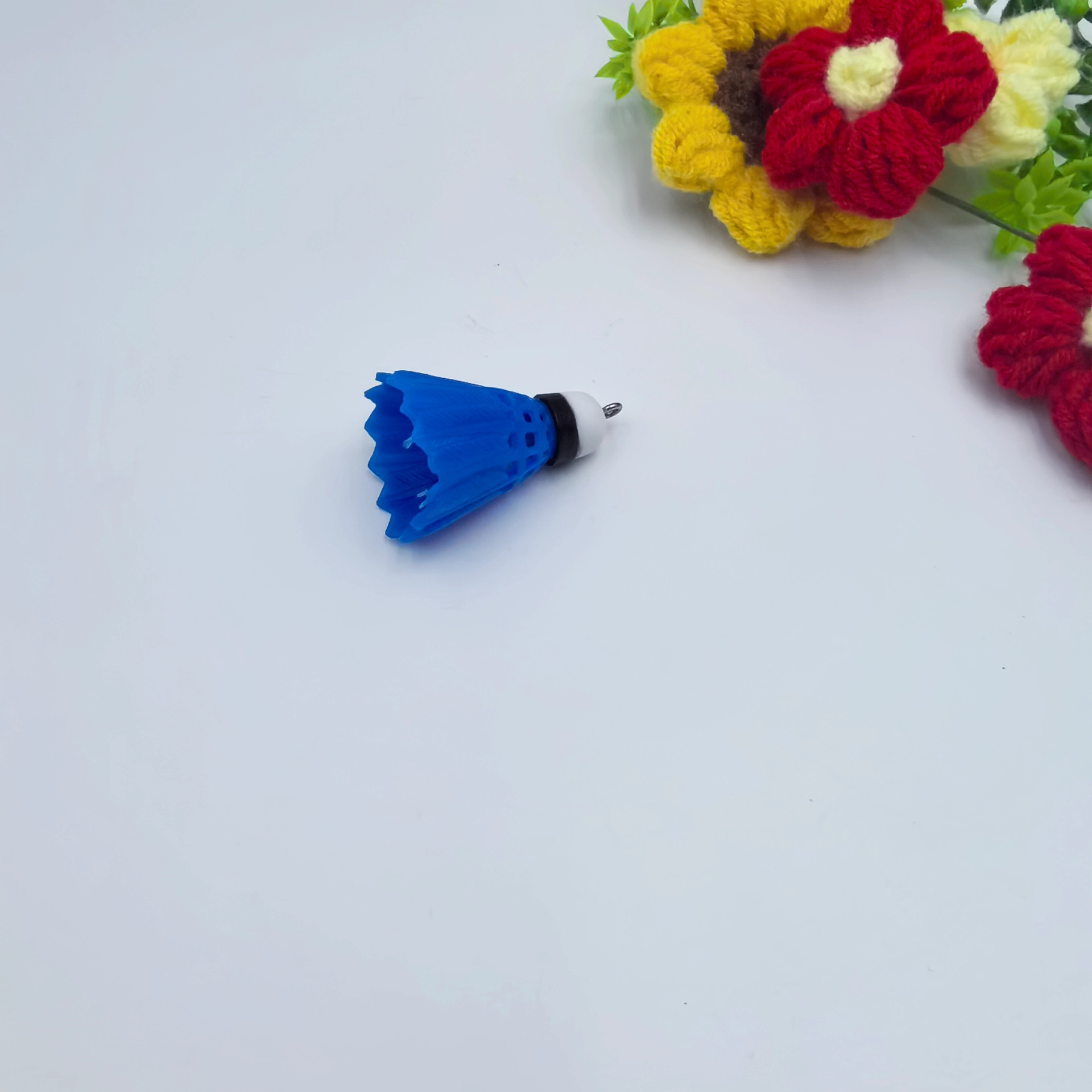 Mini pequeño tamaño de simulación de bádminton llavero colgante adornos deportivos ventiladores pequeños regalos transfronterizos