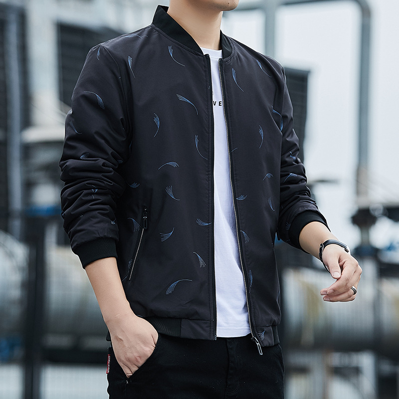 Nueva chaqueta de los hombres de primavera y otoño estilo Coreano de moda guapo collar del soporte delgado superior casual chaqueta de marca de moda de mediana edad para los hombres