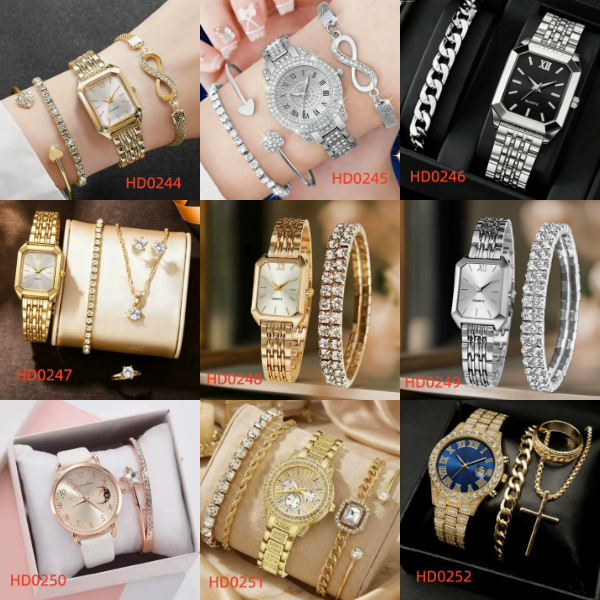 Trendy Best-Selling Roman Numeral Luxury Diamond-Studded Cuban Bracelet with Women's Watch Fashionable Hip-Hop Steel Watch
