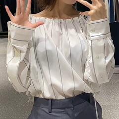 韩版时尚气质百搭显瘦简约条纹衬衫女2025年早秋新款白色长袖上衣