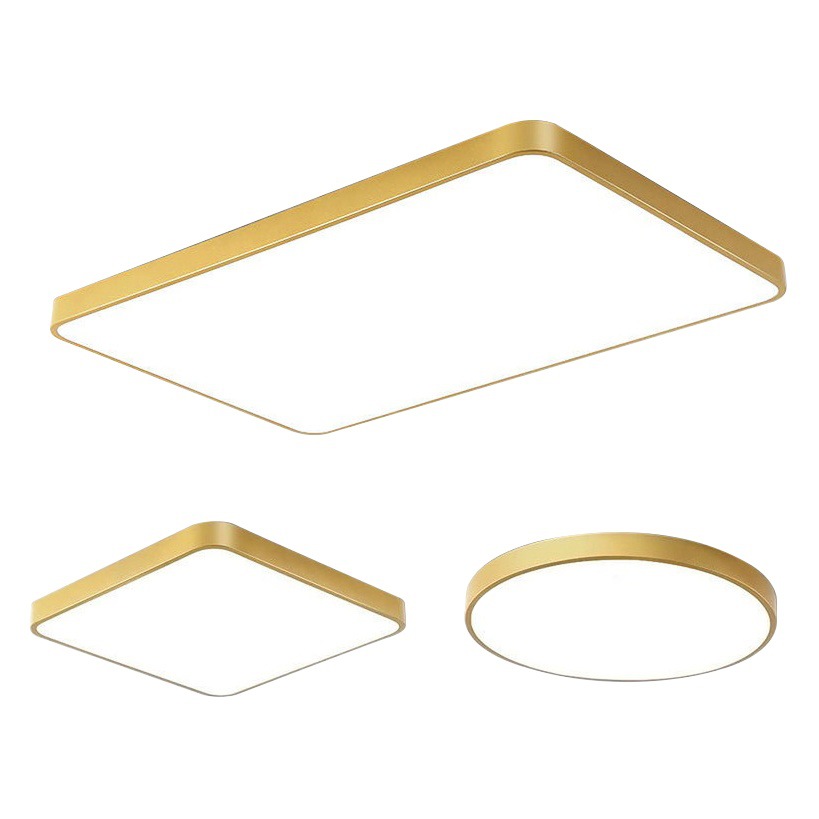 Luz de techo LED para sala de estar, diseño redondo minimalista moderno, elegante color dorado, adecuada para dormitorio, estudio, balcón, pasillo, iluminación de estilo ligero y lujoso.