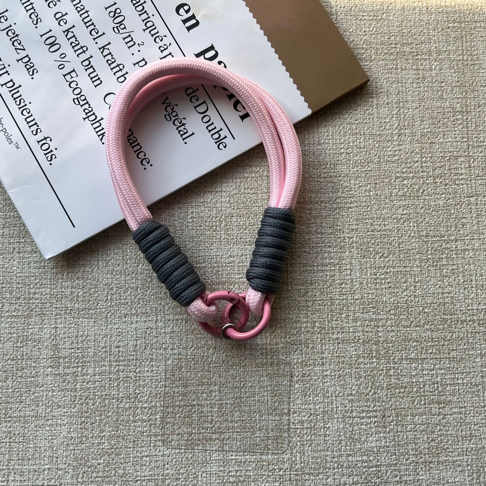 더블링 [팔찌-핑크그레이] + 투명사각개스킷