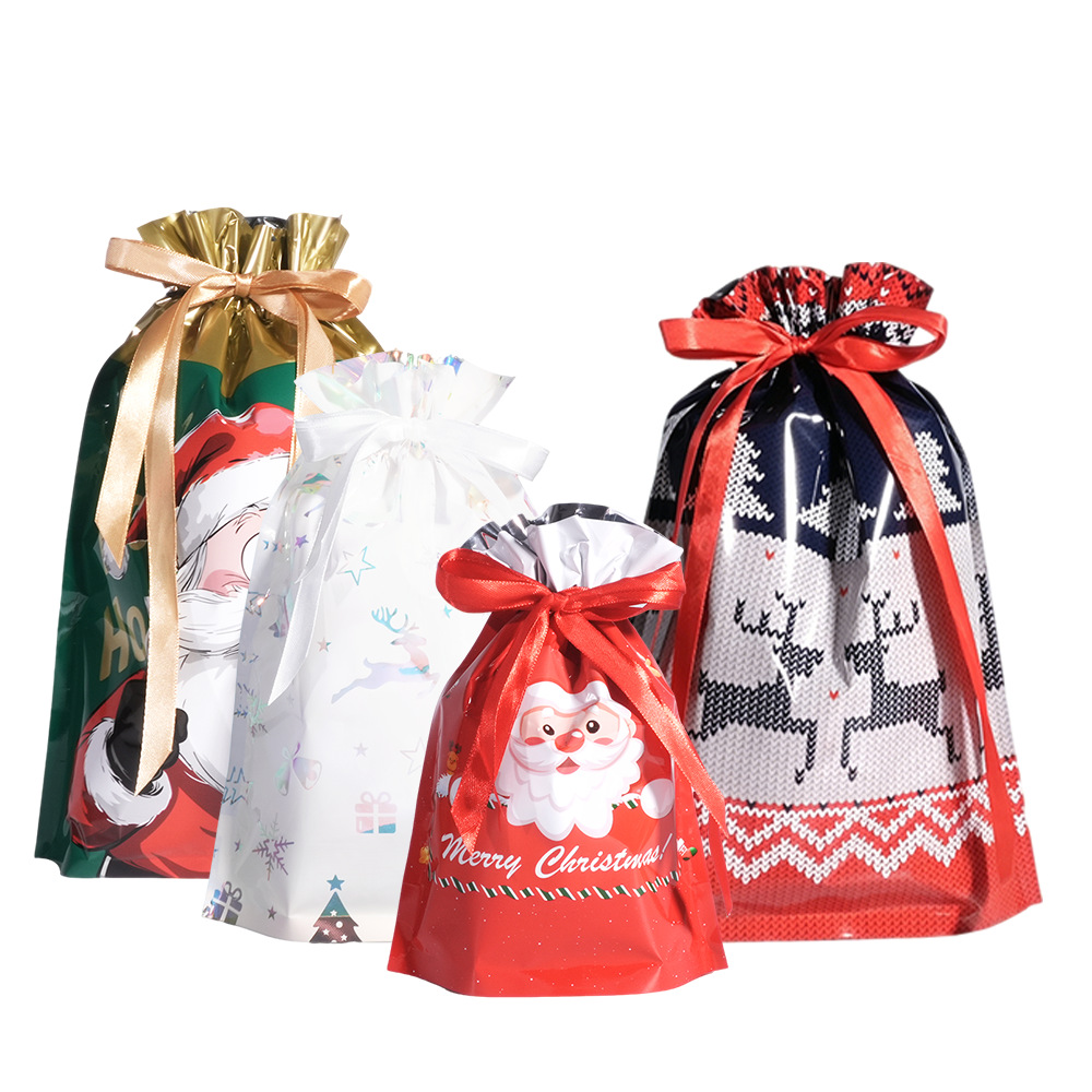 Navidad limitada bolsillo de cuerda de tracción transfronterizo para regalos de vacaciones bolsas de dulces embalaje de regalos venta caliente spot