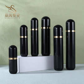 15ml-120ml AS黑色银边真空按压精华乳液瓶 旅行护肤品分装瓶