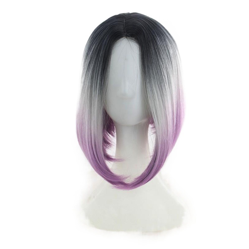 Cruzadas de Europa y América del partido peluca degradado pelo corto recto Bobo teñido peluca femenina peluca Cosplay realista
