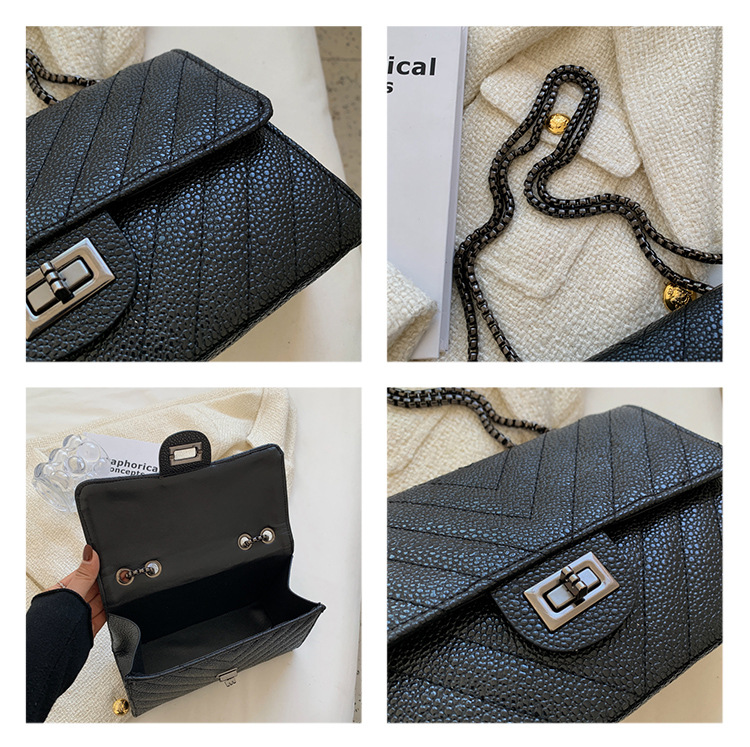 Vrouwelijk Medium Kunstleer Effen Kleur Ruit Street High Street Vierkant Flip Onderarmtas display picture 9