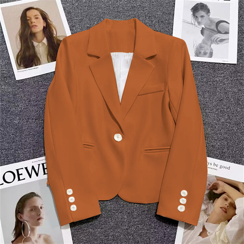 Chaqueta de Traje Casual para Mujer, Corte Holgado, Cuello de Traje, Manga Larga, para Primavera y Otoño
