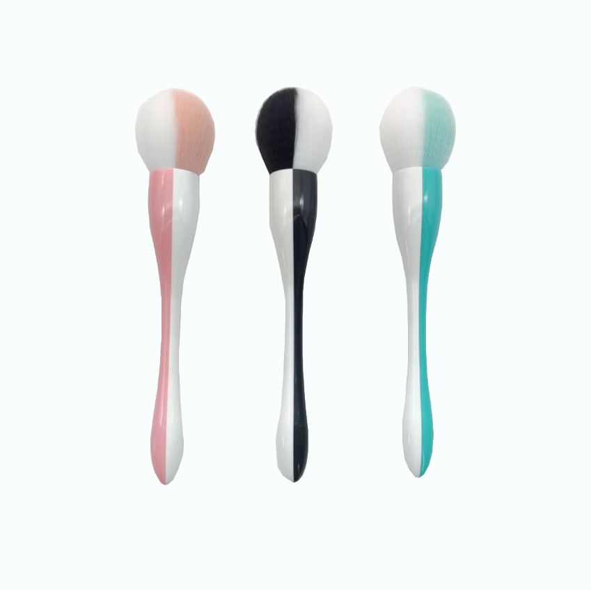 Nuevo doble color a juego pequeña cintura cepillo suelto doble color a juego cabeza redonda Blush cepillo herramientas de maquillaje en stock al por mayor