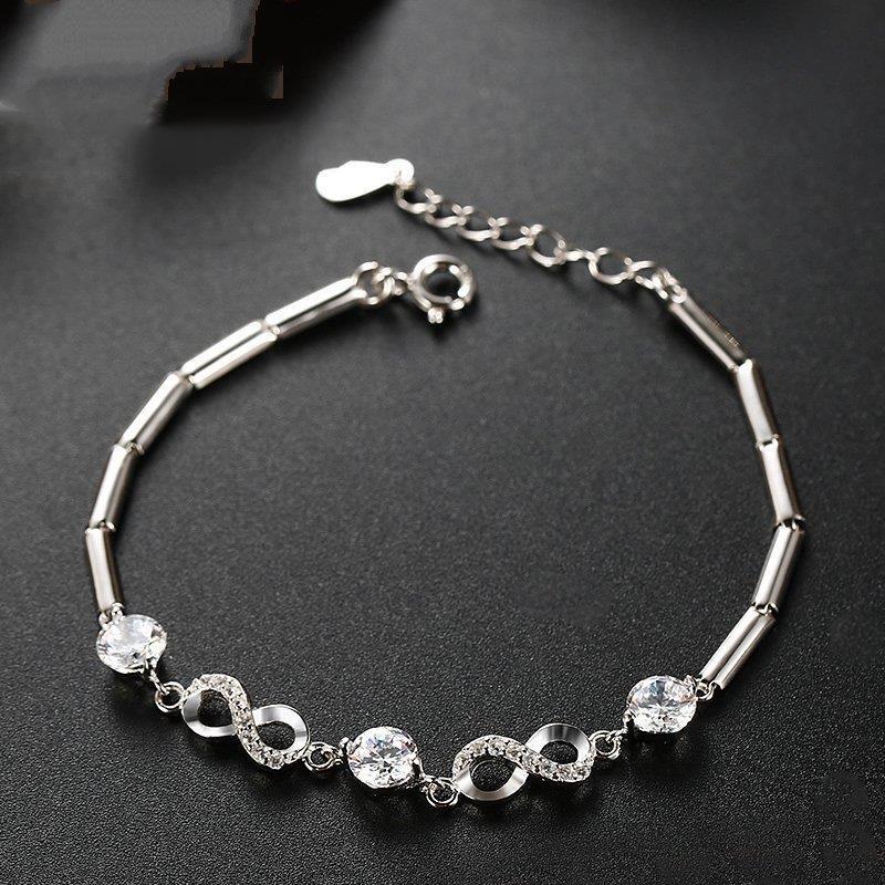 Japanese and Korean Simple Chain Elegant Bracelet Infinite Cycle Iii Love Women's Fashion Versatile Factory Direct Sale Japanese and Korean Simple Chain Elegant Bracelet Infinite Cycle Iii Love Women's Fashion Versatile Factory Direct Sale