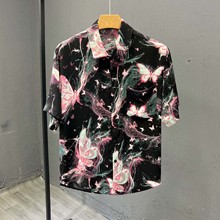 2025夏季新款男士短袖衬衫时尚潮流百搭休闲衬衣宽松帅气上衣