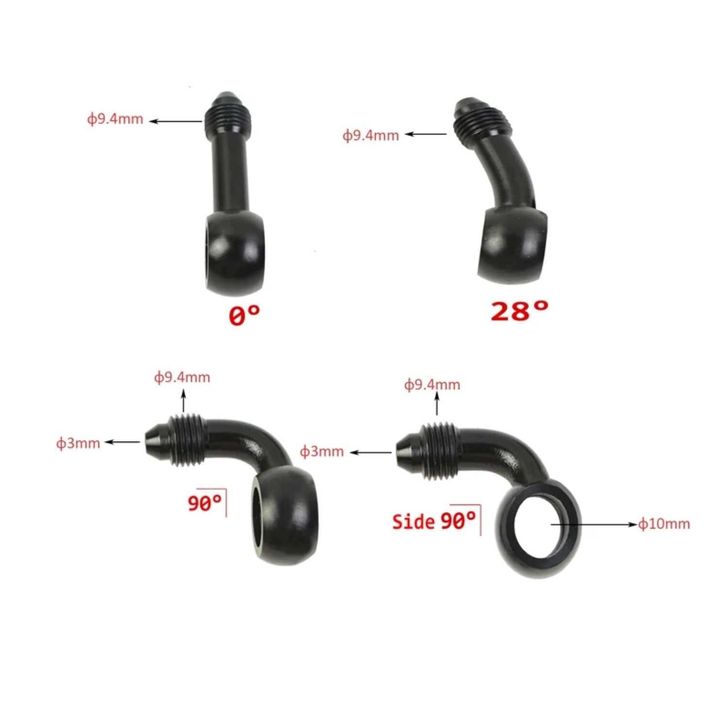 Motorcycle Cnc Oil Pipe Connector M10 Aluminum Alloy An3 Hydraulic Brake System Modification Accessories Electric Motorcycle An3 Connector