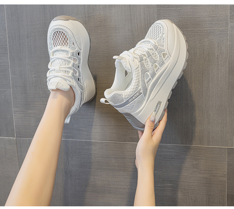 Giày sneaker nữ đế dày lưới thoáng khí phong cách retro — Trắng 5086, Champagne 5086, Tím 5086 chi tiết 18