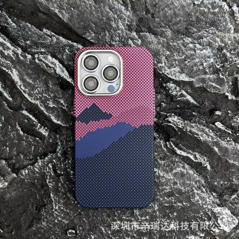 Iphone16 promax携帯ケース炭素繊維紋磁気吸引リンゴ15ケブラー紋転倒防止保護カバー|undefined