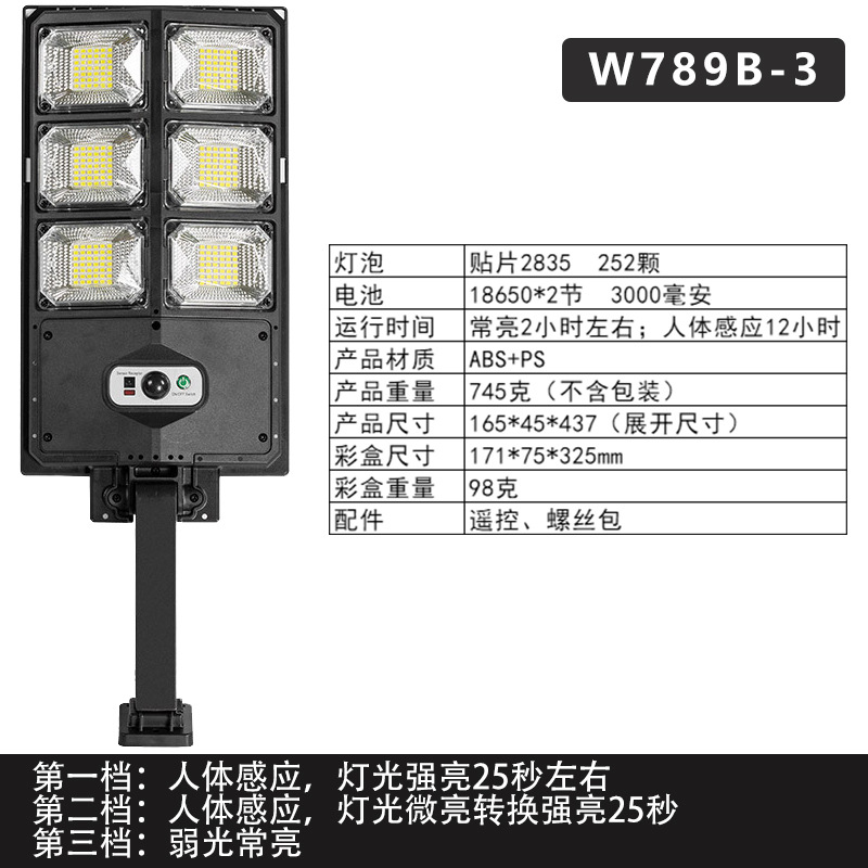 Nuevas luces LED transfronterizas, farolas pequeñas, farolas de doble fila, farolas de inducción, luces solares para jardín, iluminación exterior