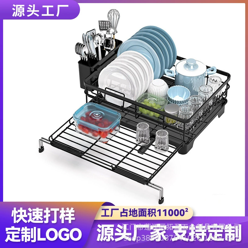 Выдвижная кухонная сушилка для посуды с ящиком для хранения палочек для еды, выдвижная сушилка для посуды на столешницу