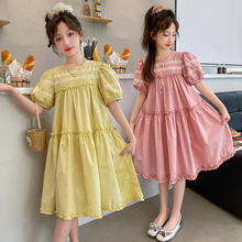 女童夏季连衣裙2024新款儿童洋气短袖棉布裙子女孩夏装韩版公主裙