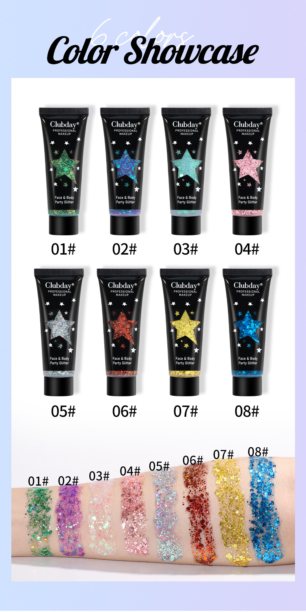 Gel di bellezza liquido con paillettes corpo Trucco natalizio camaleonte ombretto_voghion.com
