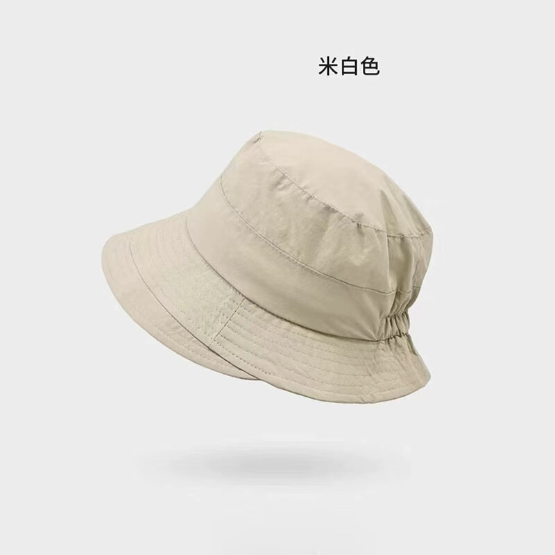 夏の日系百合漁師帽女性紫外線防止帽子純色女性モデルファッション大頭囲バケツ速乾|undefined