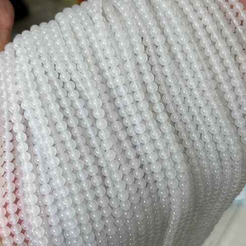 Natural Xinjiang white jade round beads semi-finished loose beads manufacturers wholesale jade beads DIY jewelry accessories