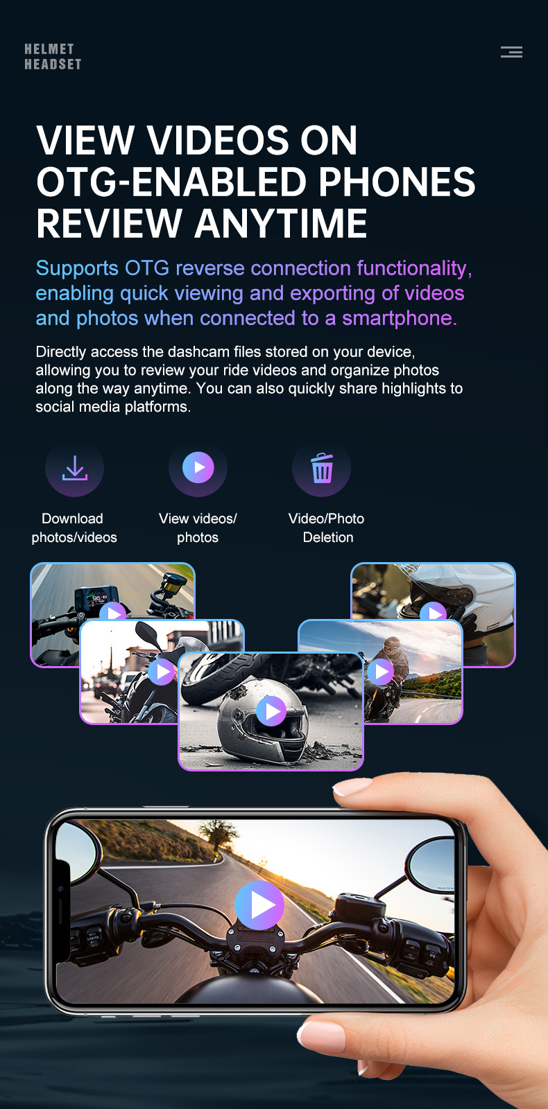 Q27 Driving Recorder Helmet Bluetooth Headset Intercom Waterproof High-Definition Shooting Integrated Motorcycle Helmet Headset