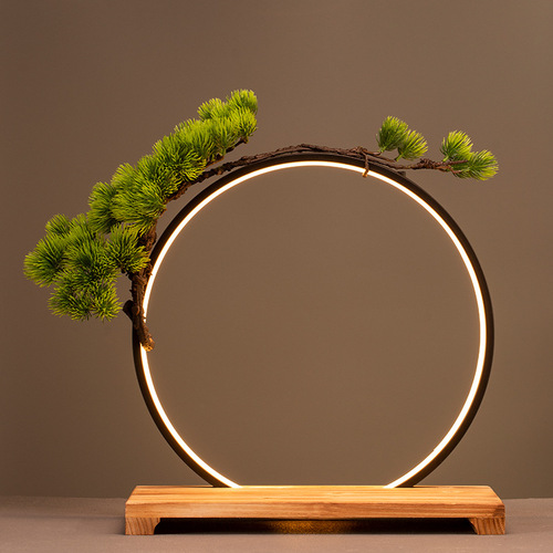 New Chinese-style creative Zen-style home decor scented diffuser LED lamp ring for living room office club fortune-telling decoration