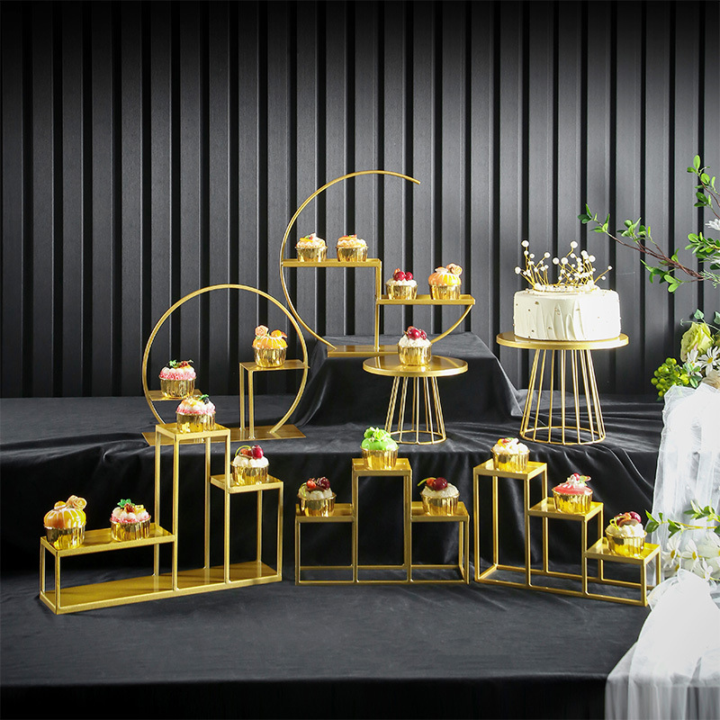 Postre de estilo europeo soporte exhibición decoración de la boda traje simple pastel merienda soporte buffet comida fría té romper Mesa image 23