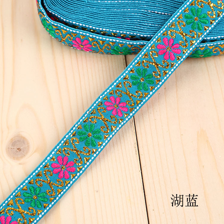 Nuevo 2cm étnico encaje jacquard bordado cinta etapa rendimiento Ropa Accesorios DIY accesorios de ropa especial