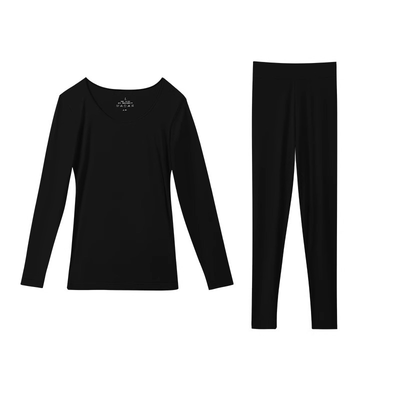 울트라 얇은 비 BLOATED 따뜻한 피부 뷰티 의류 여성용 가을 및 겨울 HYALURONIC 산 비 추적 슬림 핏 벌거 벗은 느낌베이스 가을 옷과 바지 세트