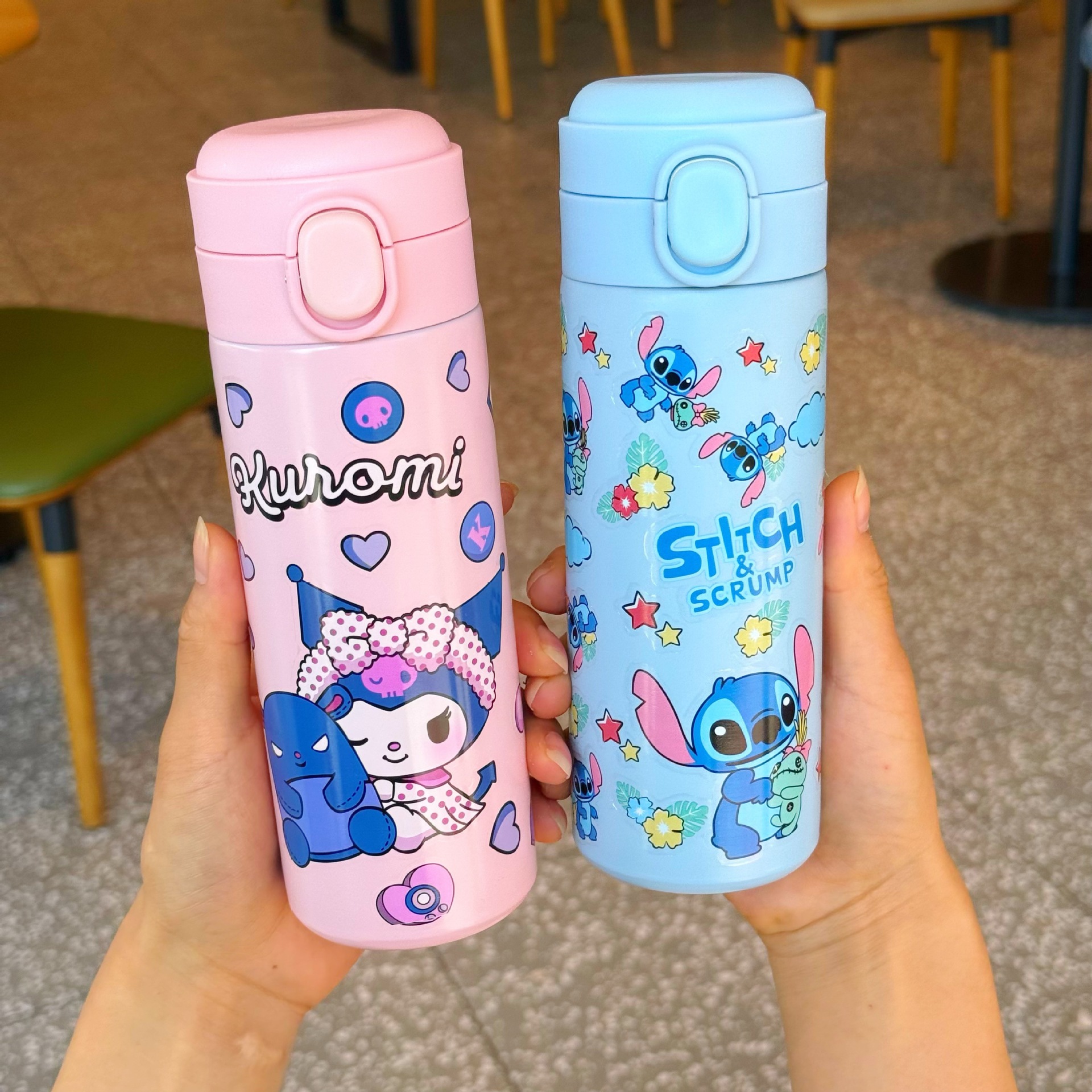 爆款三丽鸥304不锈钢保温杯 高颜值卡通儿童弹跳杯直饮防漏豌豆杯