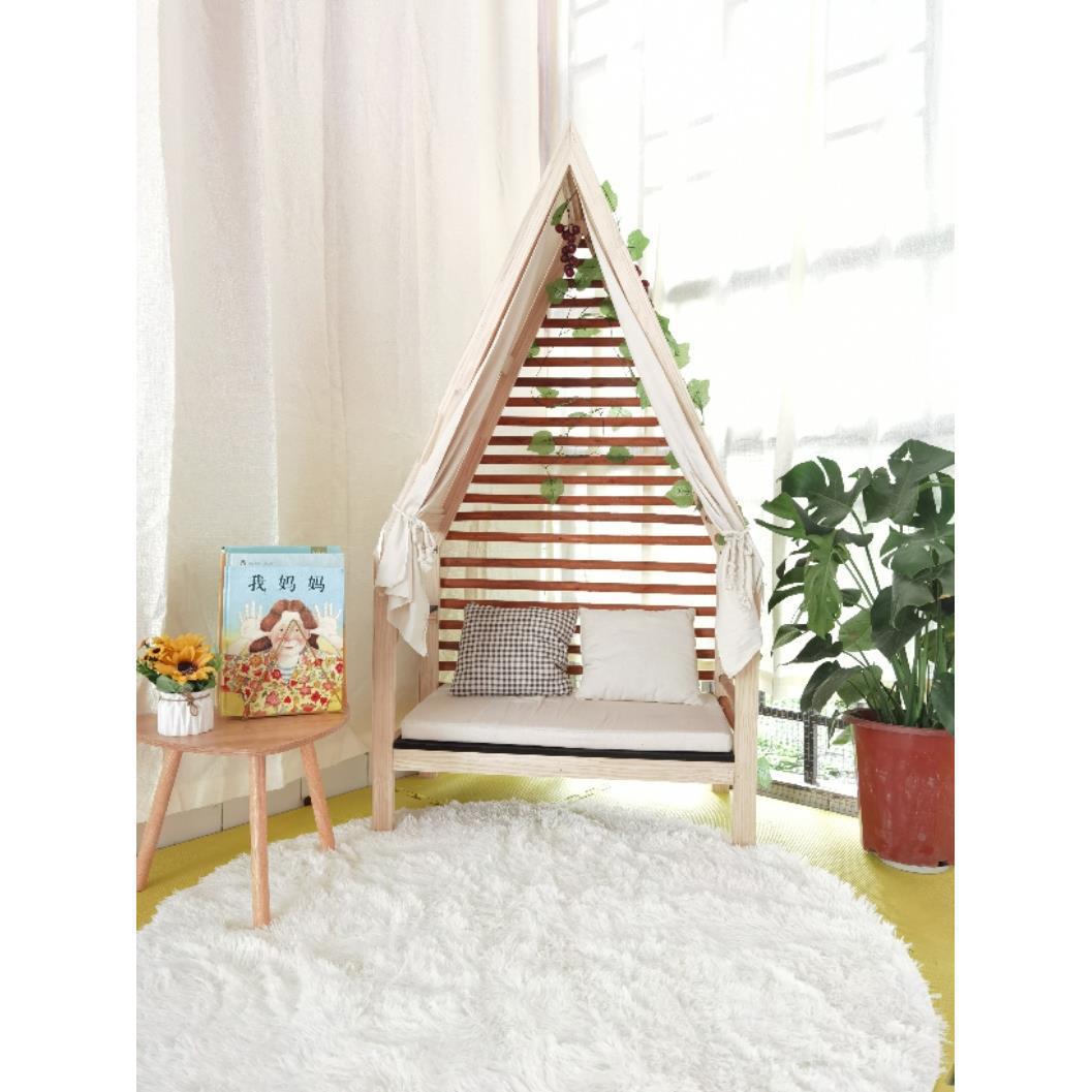 Kindergarten Book Corner Reading Area Solid Wood Sofa Chair Small House Children's Room Baby Photo Room Sofa
