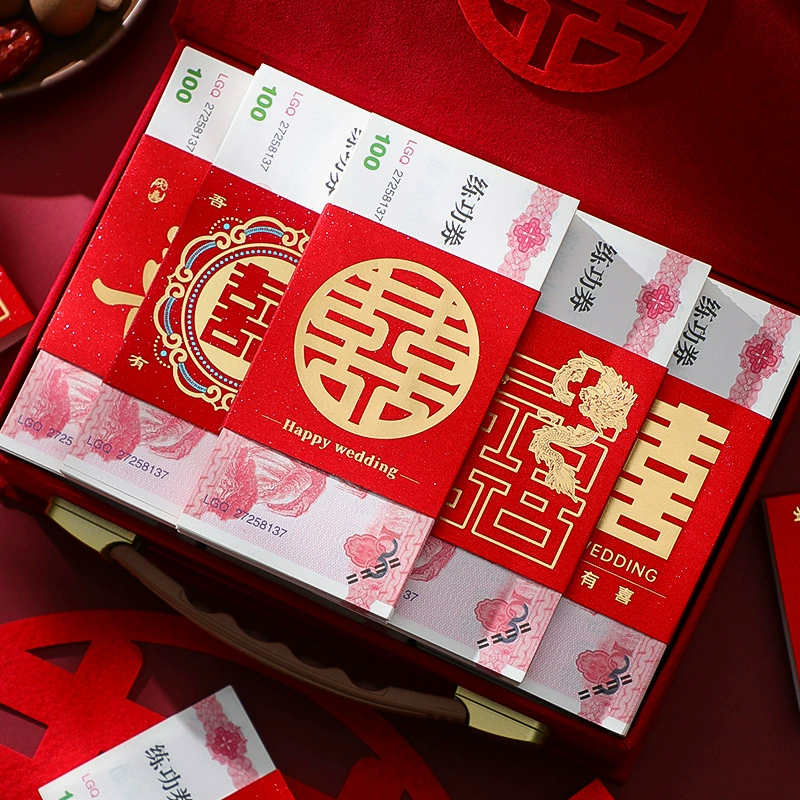 Свадебный красный конверт, набор денег, карта, подарок для денег, предложение, подарок на помолвку с счастливыми словами, персонализированный креативный подарок на помолвку в десять тысяч юаней, денежная коробка